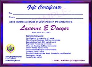 Gift Certificate Sample